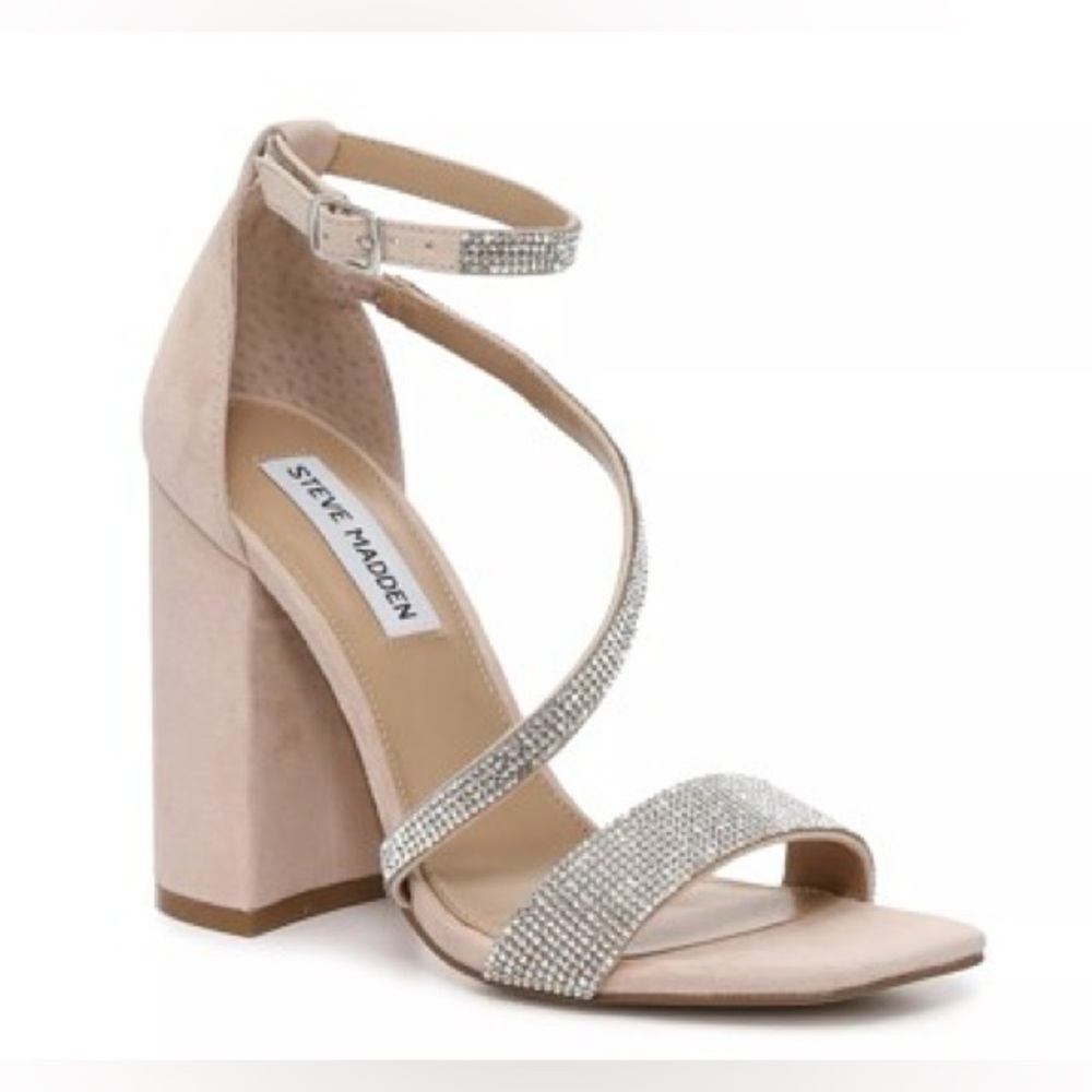 Steve Madden Rhinestone Blush Block Heel ✨